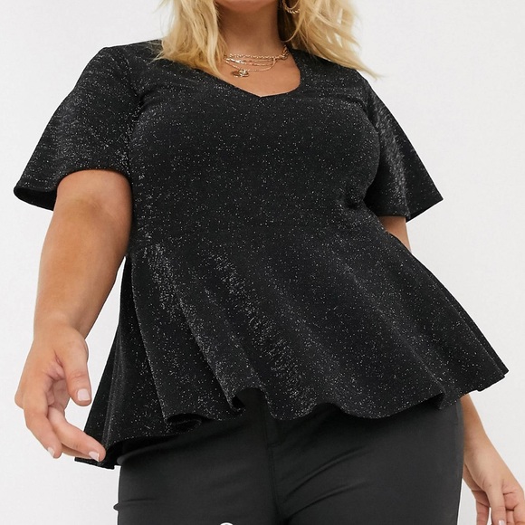 {New Look} v neck peplum top - Picture 3 of 3